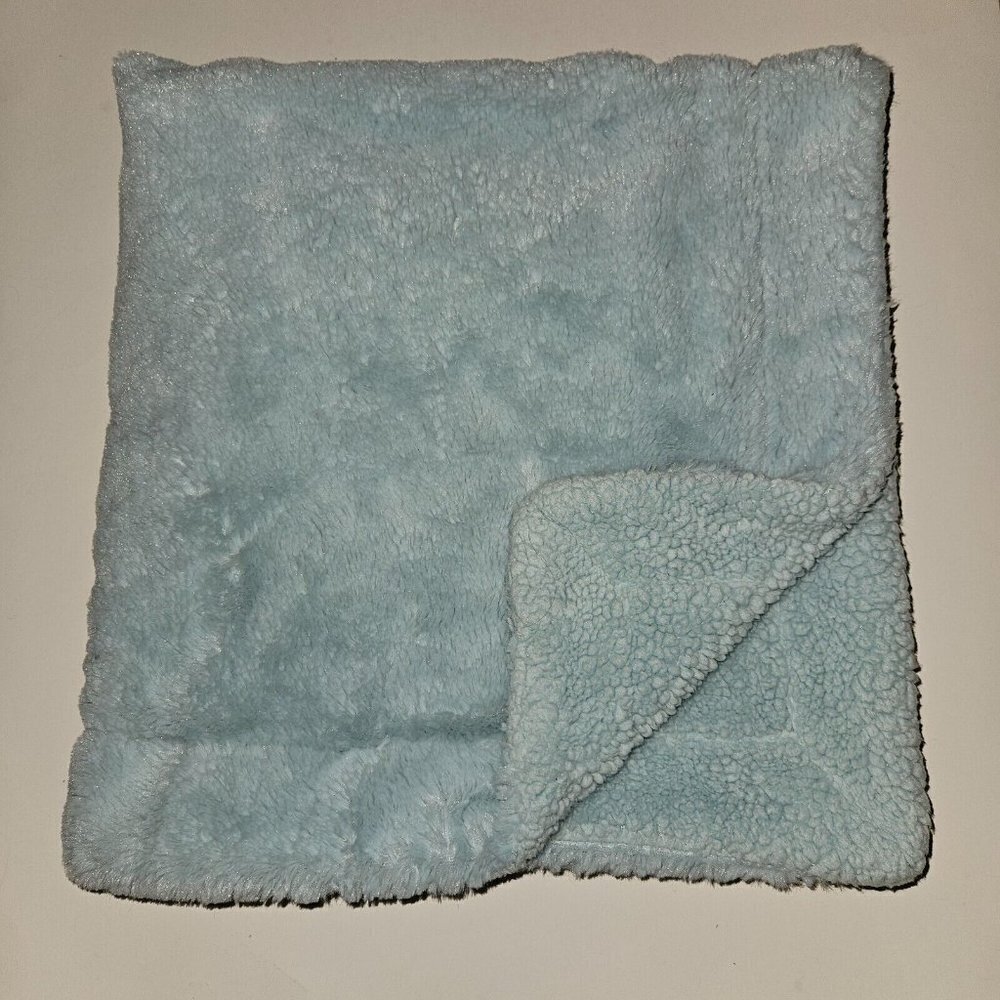 Baby Gear Solid Blue SUPER SOFT Fleece Baby Blanket Lovey 30x30
